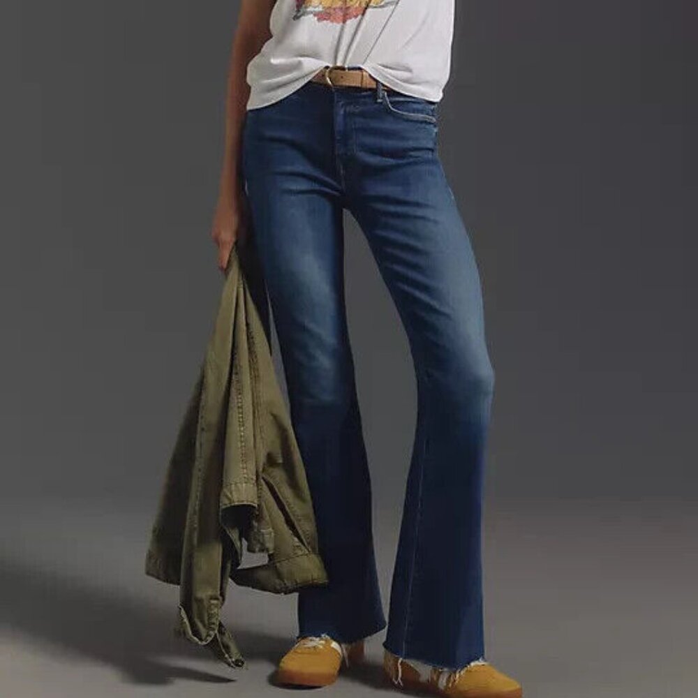 MOTHER The Weekender Mid-Rise Flare Jeans Sweet & Sassy Anthropologie 25 NWT